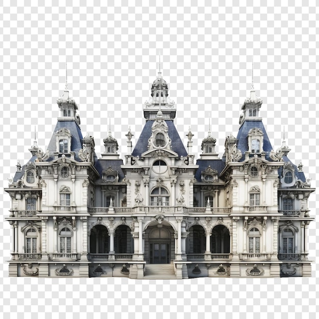 Casa del palazzo isolata su uno sfondo trasparente
