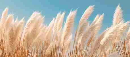 Free PSD pampas grass minimalist background generative ai