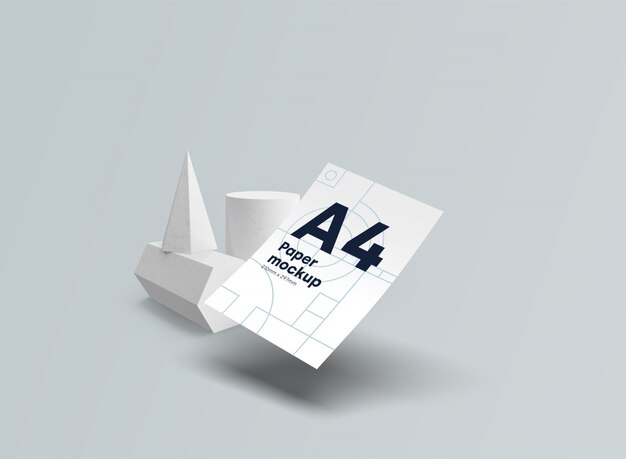 Paper A4 mockup gravity Psd