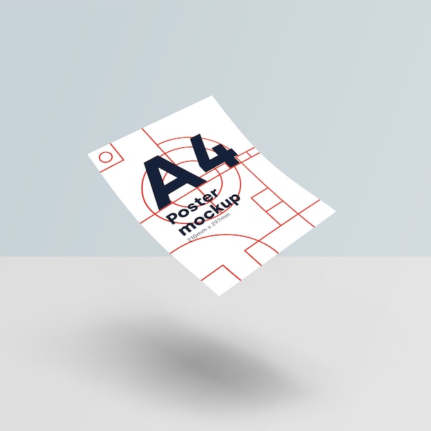 Paper A4 mockup Psd gravity