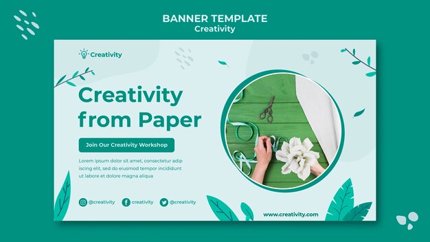 Paper art horizontal banner template