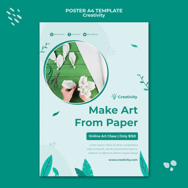 Free PSD paper art vertical print template