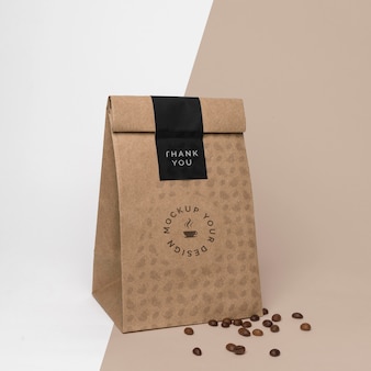 Paper bag with coffee mock up