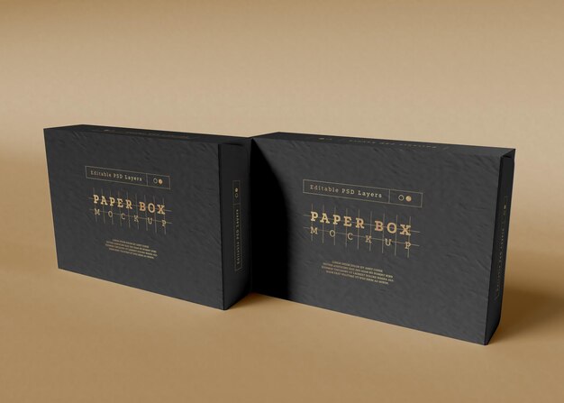 Paper box packaging mockup