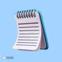 Free PSD paper on clipboard icon 3d render illustration