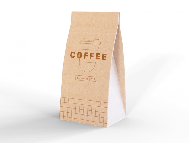 Free PSD paper coffee bag mockup