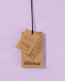 Paper craft tag mockup design