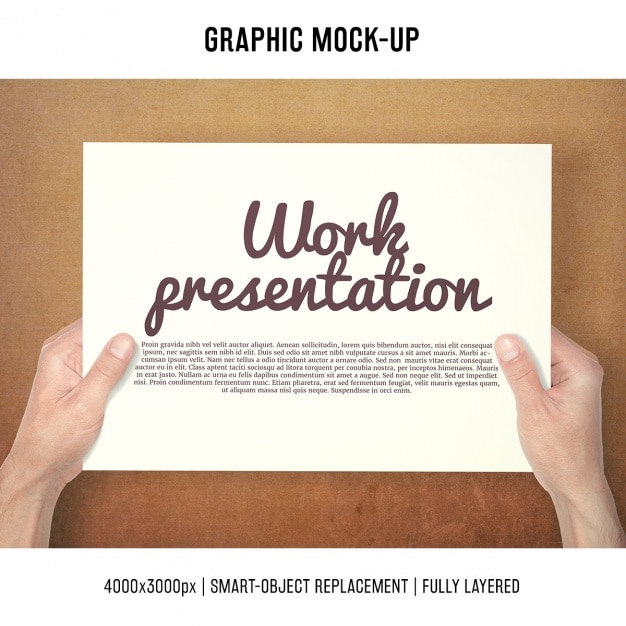 Paper in a desk mock up template