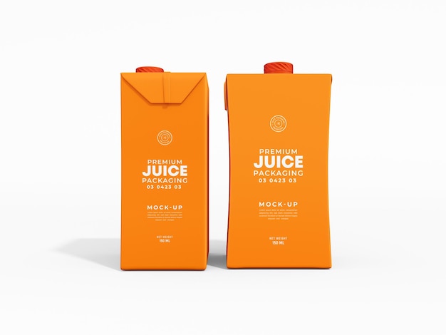 Free PSD paper juice carton tetra packet packaging mockup