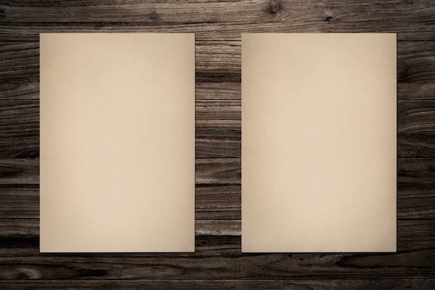 Paper mockup set on wood background