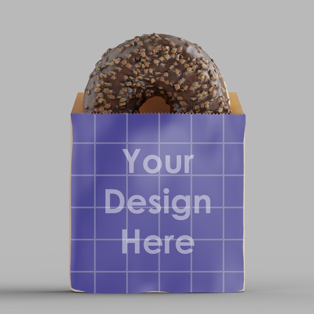 Download Premium Psd Paper Pack With Chocolate Donut Mockup Isolated