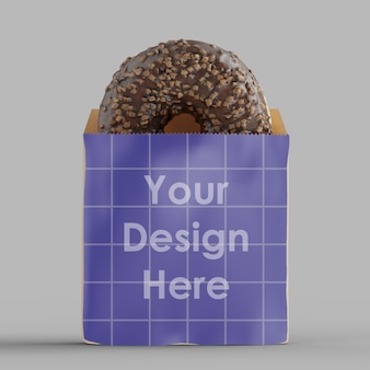 Download Premium Psd Paper Pack With Chocolate Donut Mockup Isolated