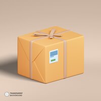 Free PSD paper parcel delivery box icon isolated 3d render illustration