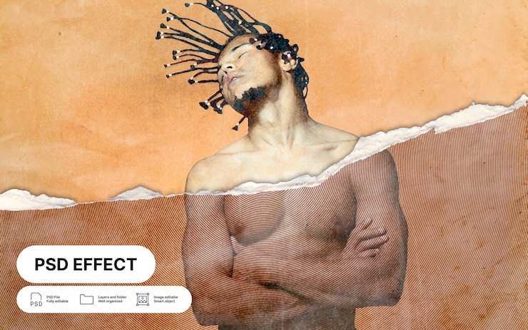 Free PSD paper photo effect