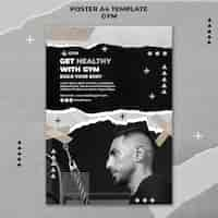 Free PSD paper texture gym poster template