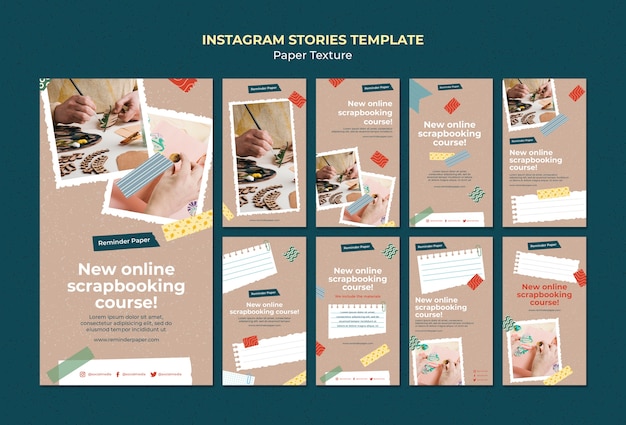 Paper texture instagram storeis design template