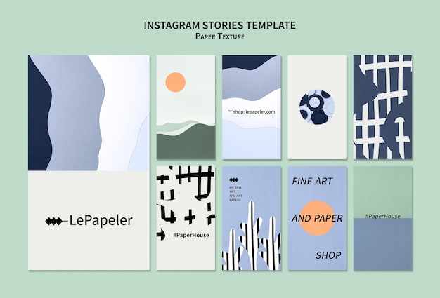 Paper texture instagram stories design template