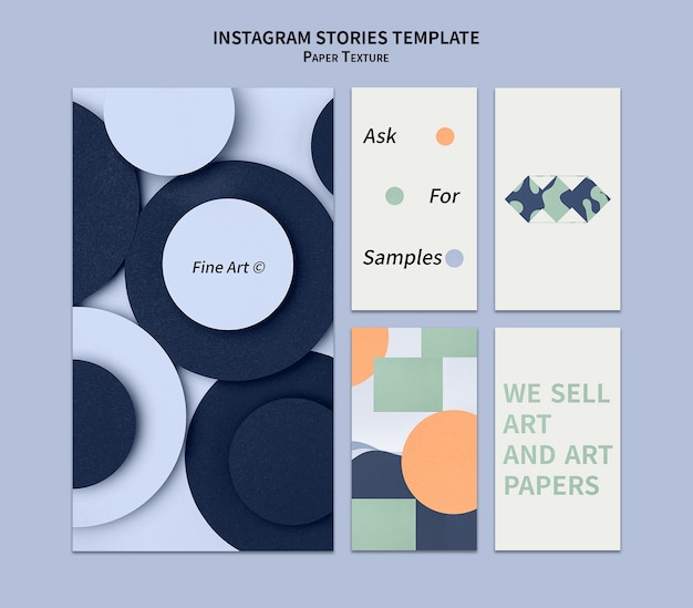 Free PSD paper texture instagram stories design template