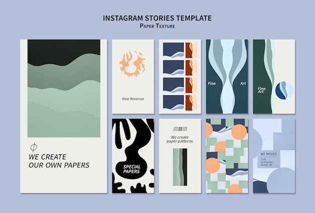 Paper texture instagram stories design template