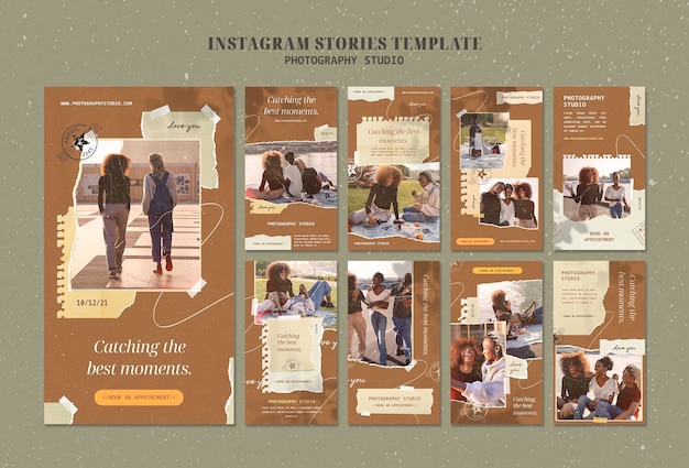 Paper texture instagram stories template