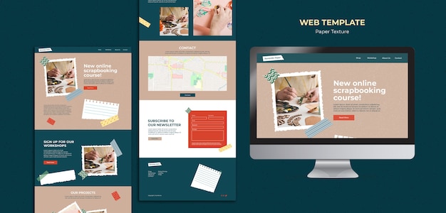 Paper texture web design template