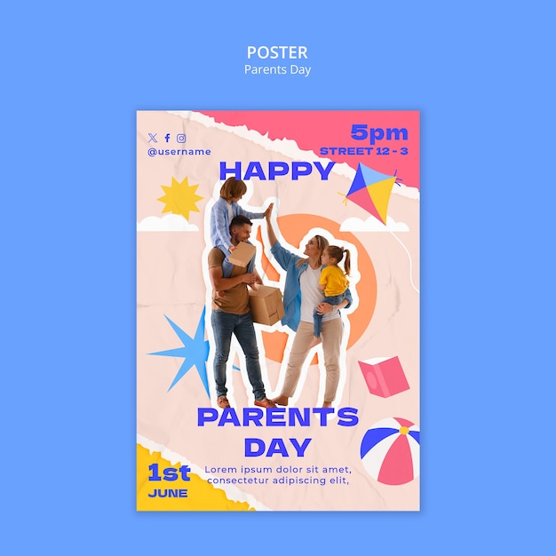 Free PSD parents day celebration template