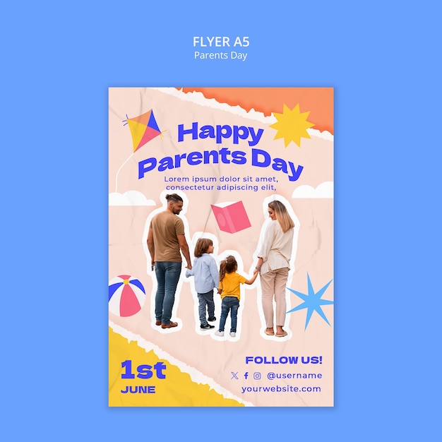 Free PSD parents day celebration template