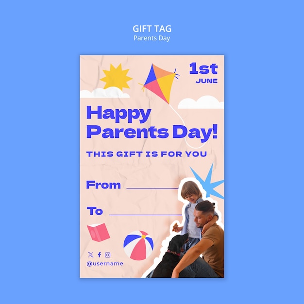 무료 PSD parents day celebration template