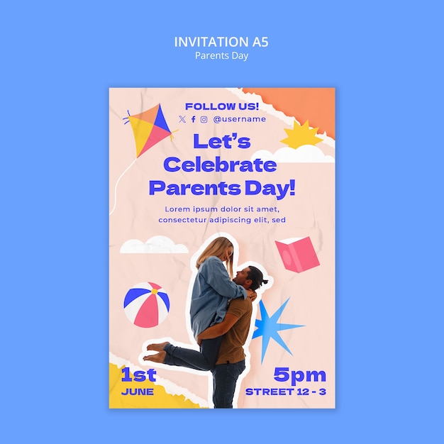 Free PSD parents day celebration template