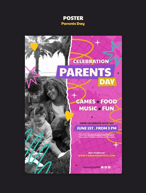 Free PSD parents day template design