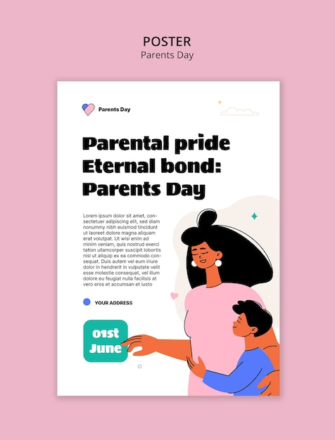 無料PSD 親の日 テンプレートデザイン