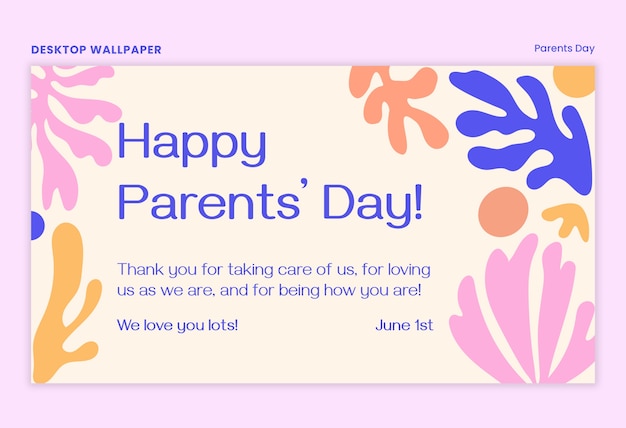 Free PSD parents day template design