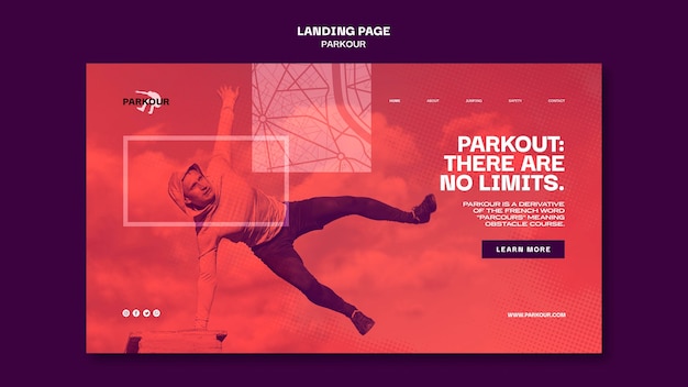 Parkour ad landing page template