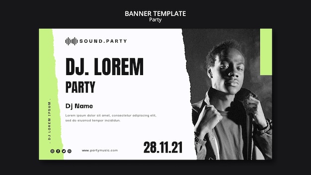 Free PSD party banner template design