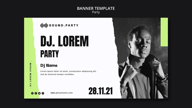 Party banner template design