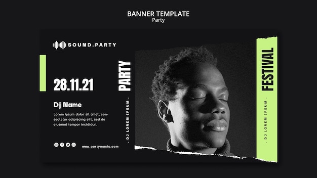 Party banner template design