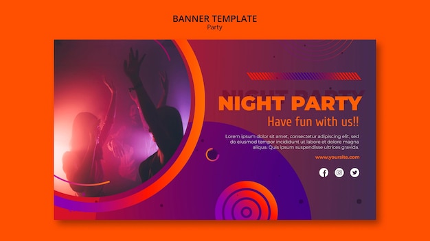 Free PSD party banner template