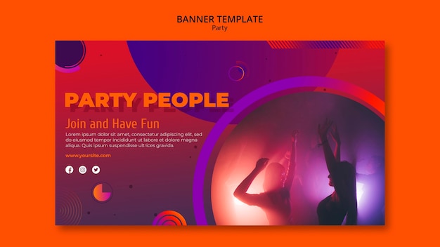 Free PSD party banner template