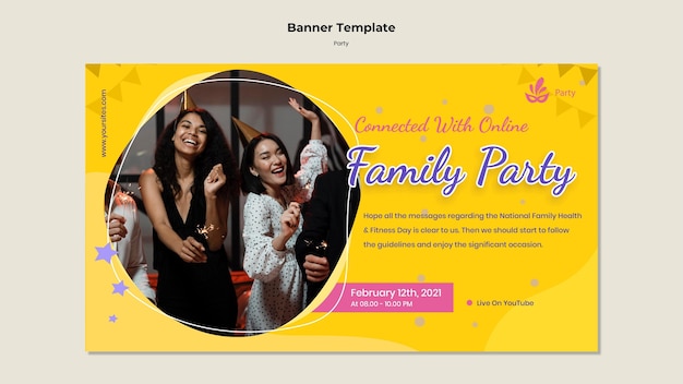 Free PSD party banner template