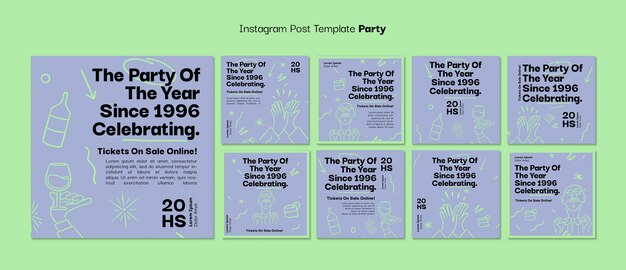 パーティーのお祝いinstagramの投稿テンプレート