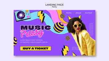 Free PSD party celebration landing page template