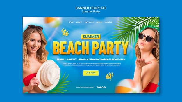 party celebration landing page template