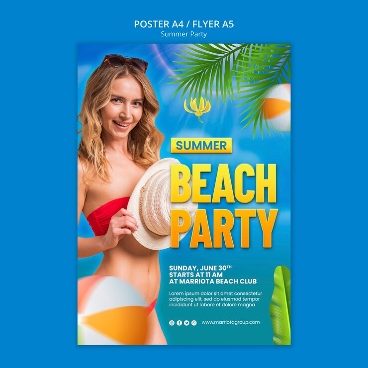 Free PSD party celebration poster template