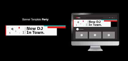 Free PSD party celebration youtube banner template