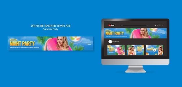 Party celebration youtube banner template