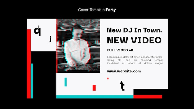 Free PSD party celebration youtube cover template