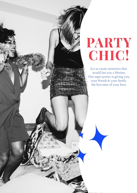 Party chic ad template psd event organizing poster