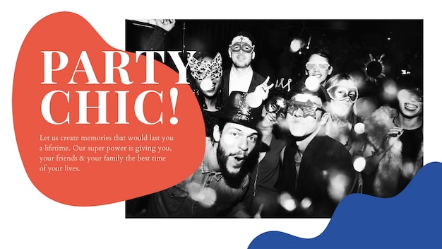 Free PSD party chic ad template psd event organizing presentation