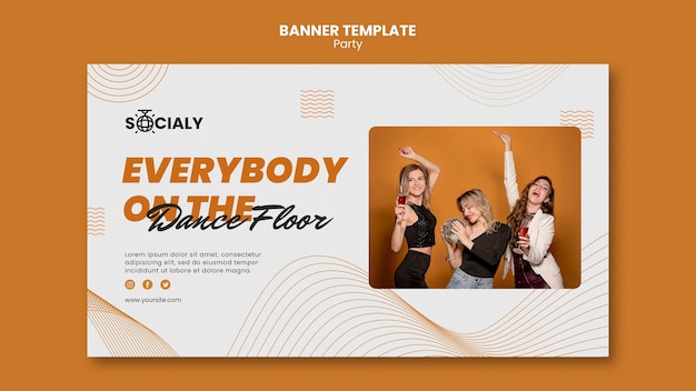 Party concept banner template