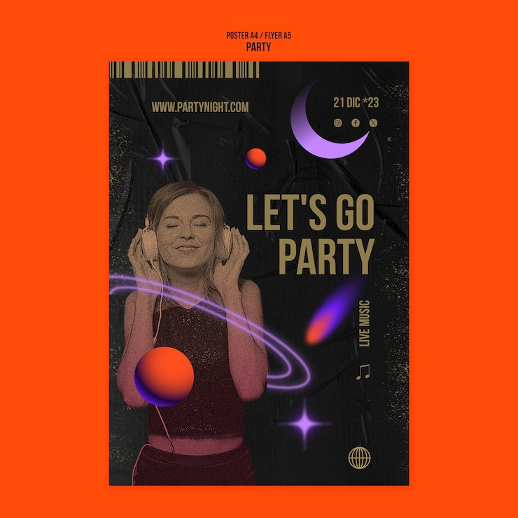 Free PSD party design template
